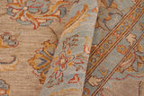 handmade Traditional Kafkaz Chobi Ziegler Gray Blue Hand Knotted RECTANGLE 100% WOOL area rug 10 x 14