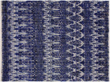 handmade Modern Moroccan Blue Ivory Hand Knotted RECTANGLE 100% WOOL area rug 8x10