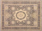 Rustic Mamluk Bernie Tan/Black Wool Rug - 8'0'' x 9'9''