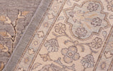 handmade Traditional Kafkaz Chobi Ziegler Gray Beige Hand Knotted RECTANGLE 100% WOOL area rug 6 x 9