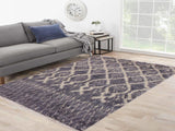handmade Modern Moroccan Gray Ivory Hand Knotted RECTANGLE 100% WOOL area rug 5x7