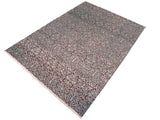 handmade Modern Kafkaz Brown Green Hand Knotted RECTANGLE WOOL&SILK area rug 8x10