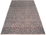 handmade Modern Kafkaz Brown Green Hand Knotted RECTANGLE WOOL&SILK area rug 8x10