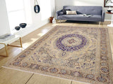 handmade Vintage Tan Brown Hand Knotted RECTANGLE 100% WOOL area rug 8x11