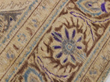 handmade Vintage Tan Brown Hand Knotted RECTANGLE 100% WOOL area rug 8x11