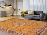 handmade Vintage Orange Blue Hand Knotted RECTANGLE 100% WOOL area rug 10x13