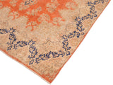 handmade Vintage Vintage Orange Blue Hand Knotted RECTANGLE 100% WOOL area rug 10x13
