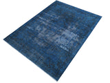 handmade Vintage Blue Black Hand Knotted RECTANGLE 100% WOOL area rug 10x13