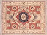 Rustic Mamluk Spivey Beige/Rust Wool Rug - 8'1'' x 10'2''