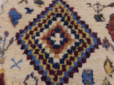 handmade Modern Moroccan Ivory Blue Hand Knotted RECTANGLE 100% WOOL area rug 5x7