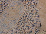 handmade Vintage Brown Blue Hand Knotted RECTANGLE 100% WOOL area rug 10x13