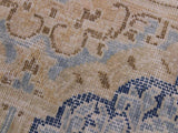 handmade Vintage Brown Blue Hand Knotted RECTANGLE 100% WOOL area rug 10x13