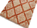 handmade Modern Moroccan Ivory Rust Hand Knotted RECTANGLE 100% WOOL area rug 4x6