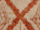 handmade Modern Moroccan Ivory Rust Hand Knotted RECTANGLE 100% WOOL area rug 4x6