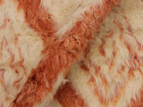 handmade Modern Moroccan Ivory Rust Hand Knotted RECTANGLE 100% WOOL area rug 4x6