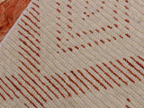 handmade Modern Moroccan Ivory Rust Hand Knotted RECTANGLE 100% WOOL area rug 4x6