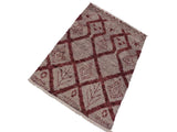 handmade Modern Moroccan Lt. Gray Rust Hand Knotted RECTANGLE 100% WOOL area rug 4x6