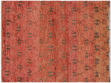 Rustic Moroccan Sawyers Rust/Brown Wool Rug - 5'3'' x 8'3''
