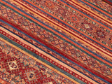 handmade Geometric Khorgeen Red Blue Hand Knotted RECTANGLE 100% WOOL area rug 5x7