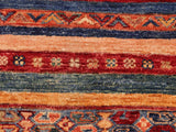 handmade Geometric Khorgeen Red Blue Hand Knotted RECTANGLE 100% WOOL area rug 5x7