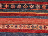 handmade Geometric Khorgeen Red Blue Hand Knotted RECTANGLE 100% WOOL area rug 7x10