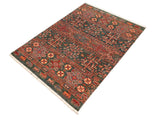 handmade Geometric Khorgeen Green Orange Hand Knotted RECTANGLE 100% WOOL area rug 4x6