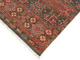 handmade Geometric Khorgeen Green Orange Hand Knotted RECTANGLE 100% WOOL area rug 4x6