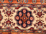 handmade Geometric Khorgeen Beige Blue Hand Knotted RECTANGLE 100% WOOL area rug 6x7