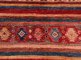 handmade Geometric Khorgeen Blue Red Hand Knotted RECTANGLE 100% WOOL area rug 8x10