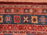 handmade Geometric Khorgeen Blue Red Hand Knotted RECTANGLE 100% WOOL area rug 8x10