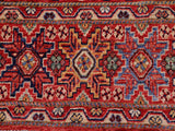 handmade Geometric Khorgeen Red Beige Hand Knotted RECTANGLE 100% WOOL area rug 5x7