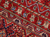 handmade Geometric Khorgeen Red Beige Hand Knotted RECTANGLE 100% WOOL area rug 5x7