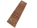 handmade Geometric Khurgeen Red Gold Hand Knotted RUNNER 100% WOOL area rug 3x9