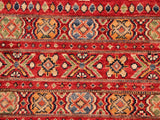 handmade Geometric Khurgeen Red Green Hand Knotted RUNNER 100% WOOL area rug 3x9