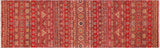 Cabin Khurgeen Delia Red/Green Wool Runner - 2'8'' x 9'4''