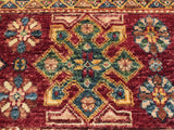handmade Geometric Khorgeen Red Blue Hand Knotted RECTANGLE 100% WOOL area rug 3x5