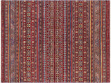 Tribal Khurgeen Susanna Red/Gold Wool Rug - 4'10'' x 6'5''