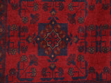 handmade Tribal Biljik Khal Muhammadi Red Blue Hand Knotted RECTANGLE 100% WOOL area rug 6x8