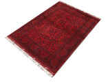 handmade Tribal Biljik Khal Muhammadi Drk. Red Drk. Blue Hand Knotted RECTANGLE 100% WOOL area rug 5x6