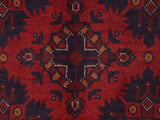 handmade Tribal Biljik Khal Muhammadi Red Blue Hand Knotted RECTANGLE 100% WOOL area rug 7x10