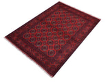 handmade Tribal Biljik Khal Muhammadi Red Blue Hand Knotted RECTANGLE 100% WOOL area rug 5x7