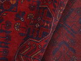 handmade Tribal Biljik Khal Muhammadi Red Blue Hand Knotted RECTANGLE 100% WOOL area rug 5x6