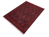 handmade Tribal Biljik Khal Muhammadi Red Blue Hand Knotted RECTANGLE 100% WOOL area rug 4x5