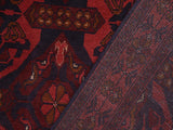 handmade Tribal Biljik Khal Muhammadi Red Blue Hand Knotted RECTANGLE 100% WOOL area rug 4x5
