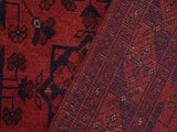 handmade Tribal Biljik Khal Muhammadi Red Blue Hand Knotted RECTANGLE 100% WOOL area rug 3x5