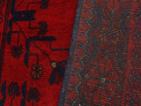 handmade Tribal Biljik Khal Muhammadi Red Blue Hand Knotted RECTANGLE 100% WOOL area rug 3x4