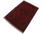 handmade Tribal Biljik Khal Muhammadi Red Blue Hand Knotted RECTANGLE 100% WOOL area rug 3x5