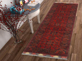 handmade Tribal Biljik Khal Muhammadi Red Blue Hand Knotted RUNNER 100% WOOL Runner 3x9