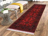 handmade Tribal Biljik Khal Muhammadi Red Blue Hand Knotted RUNNER 100% WOOL Runner 3x9