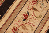 handmade Geometric Kafkaz Chobi Ziegler Brown Beige Hand Knotted RECTANGLE 100% WOOL area rug 10 x 14